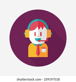 Customer service icon with long shadow,eps10