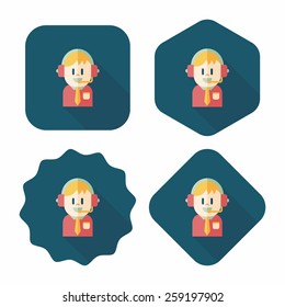Customer service icon with long shadow,eps10