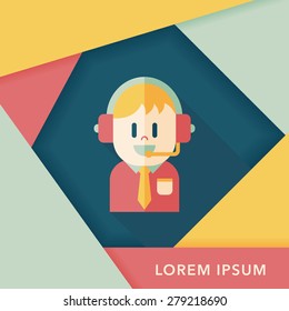 Customer service icon with long shadow,eps10