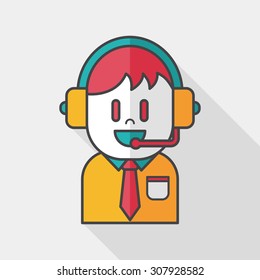 Customer service icon with long shadow,eps10