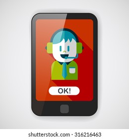 Customer service icon with long shadow,eps10