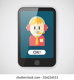 Customer service icon with long shadow,eps10