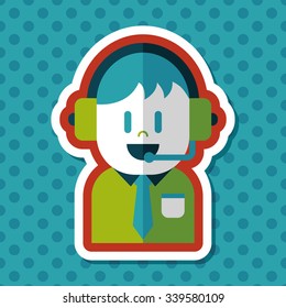 Customer service icon with long shadow,eps10