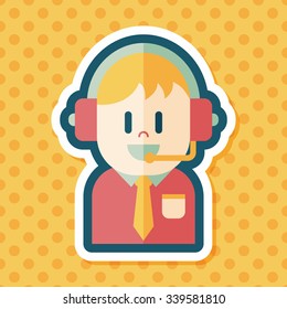 Customer service icon with long shadow,eps10
