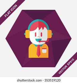 Customer service icon with long shadow,eps10