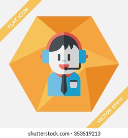 Customer service icon with long shadow,eps10