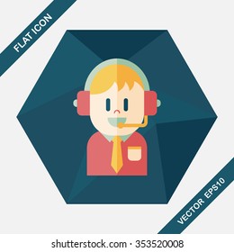 Customer service icon with long shadow,eps10