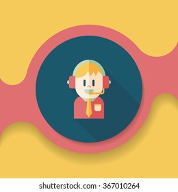 Customer service icon with long shadow,eps10