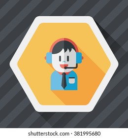 Customer service icon with long shadow,eps10