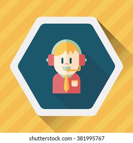 Customer service icon with long shadow,eps10