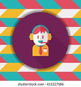 Customer service icon with long shadow,eps10