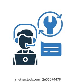 Icono de Servicio al cliente Ilustración vectorial mixta