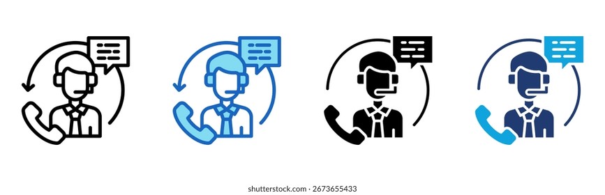 Customer Service icon Multi Style Vector Illustration