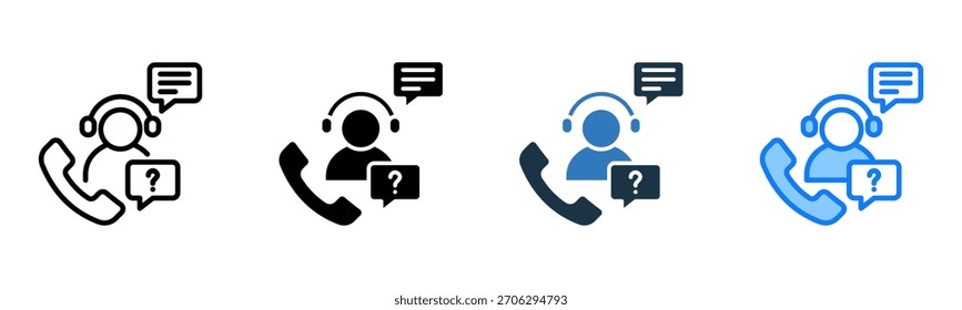 Icono de Servicio al cliente Ilustración vectorial de estilo múltiple