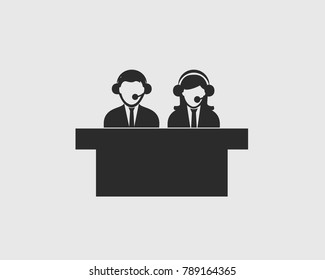 Customer service icon on gray Background.