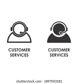 Customer Service icon on thin and bold vector illustration for online store or web store or else