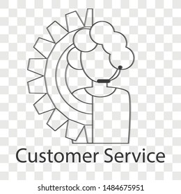 Customer service icon on transparency background. Line vector illustration. 