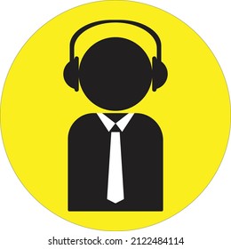 customer service icon on yellow circle background