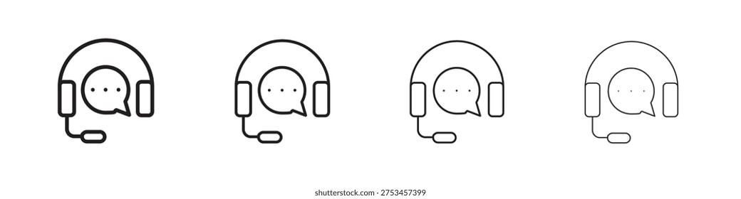 Customer service icon outline vector. outline icons collection.