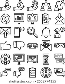 Kundenservice Icon Pack im Cutline Style