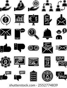 Customer service Icon Pack in Glyph Style
