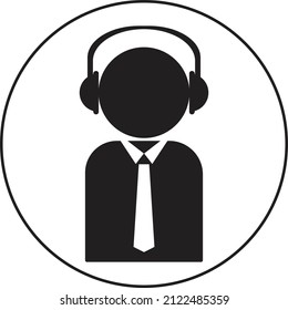 customer service icon with plain circle background