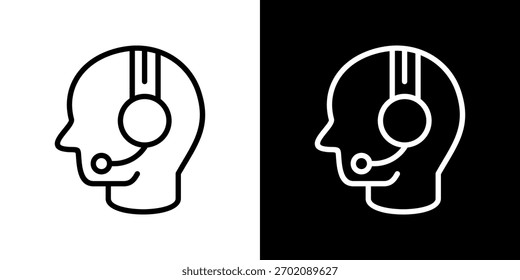 Customer Service Icon Set. Clean Line Design With Light And Dark Versions For Versatile Use.