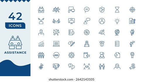 Customer service icon set. Containing customer satisfied, assistance, experience, feedback, operator and technical support icons.
