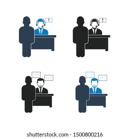 Customer Service Icon set. Flat style vector EPS.
