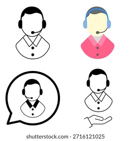 Kundenservice-Icon einzeln auf weißem Hintergrund, saubere und moderne Support-Icons für Call Center, Helpdesk, Kundenbetreuung, Contact Service und Business Communication Konzepte.