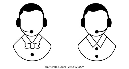 Customer service icon set isolated on white background, modern and clean support graphics for call center, customer care, helpdesk, online support, and business communication use.
