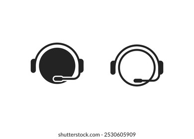 Customer Service Icon Set – Minimalist Headset Silhouette Design