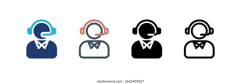 Ícone do Serviço de Atendimento ao Consumidor define uma coleção de vários estilos. Ilustração vetorial.