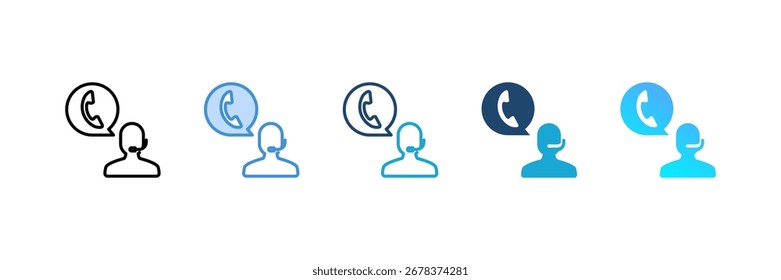 Conjunto de iconos de Servicio al cliente colección de estilos múltiples
