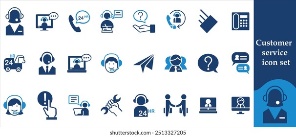  Customer service icon set, customer satisfaction, customer feedback, experience survey, customer loyalty,