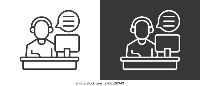 Conjunto De Iconos De Servicio al cliente Colección De Vector Aislado En Blanco Y Negro