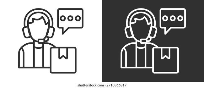 Conjunto De Iconos De Servicio al cliente Colección De Vector Aislado En Blanco Y Negro