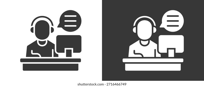 Conjunto De Iconos De Servicio al cliente Colección De Vector Aislado En Blanco Y Negro