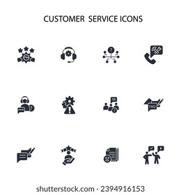 Symbol für den Kundendienst set.vector.Editable stroke.linear style sign for use web design,logo.Symbol illustration.