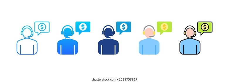 Customer Service icon sheet multiple style collection
