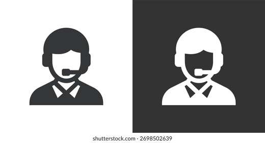 Customer service icon. Solid glyph series icon