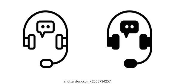 Customer service icon symbol collection on white background.