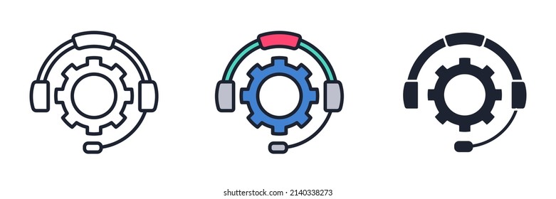 plantilla de símbolo de icono de servicio al cliente para la colección de diseño gráfico y web ilustración vectorial