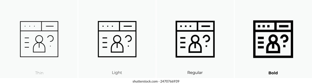 customer service icon. Thin, Light Regular And Bold style design isolated on white background
