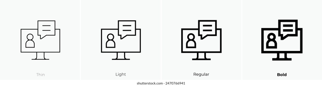 customer service icon. Thin, Light Regular And Bold style design isolated on white background