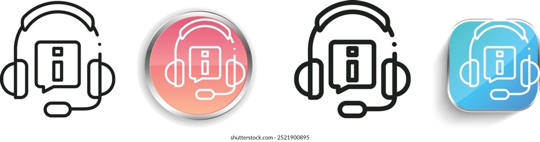 Kundendienst-Symbol. Design mit dünnen Linien, regelmäßigen Linien und Schaltflächen einzeln auf weißem Hintergrund