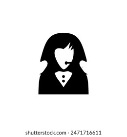 Customer Service Icon. User With digital technology Vector Illustration.