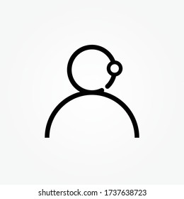 Customer Service Icon. User With Headphone Vector illustration. help icon