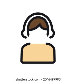 Customer Service Icon - User With Headphone Vector illustration