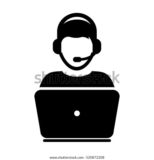 Customer Service Icon User Laptop Computer: เวกเตอร์สต็อก (ปลอดค่า ...